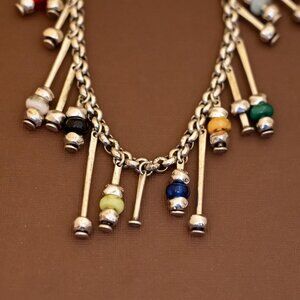 26 inch, Vintage Sphere Ball Beads Bib Necklace - U30